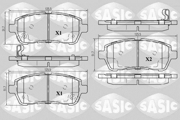 Jogo de 4 pastilhas de travão SASIC ref. 6216025
