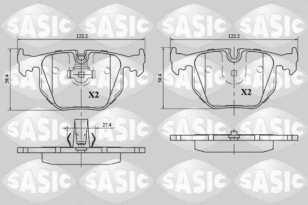 Jeu de 4 plaquettes de frein SASIC ref. 6216054