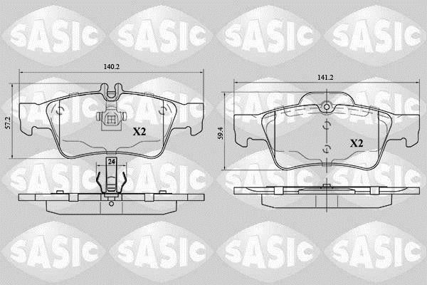 Jeu de 4 plaquettes de frein SASIC ref. 6216105