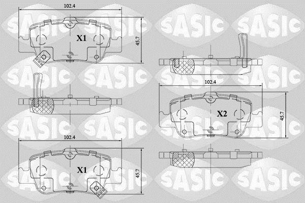 Jeu de 4 plaquettes de frein SASIC ref. 6216110