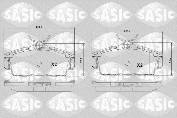 Jeu de 4 plaquettes de frein SASIC ref. 6216117