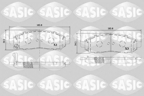 Jeu de 4 plaquettes de frein SASIC ref. 6216118