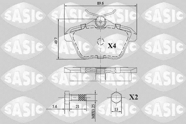 Jeu de 4 plaquettes de frein SASIC ref. 6216128