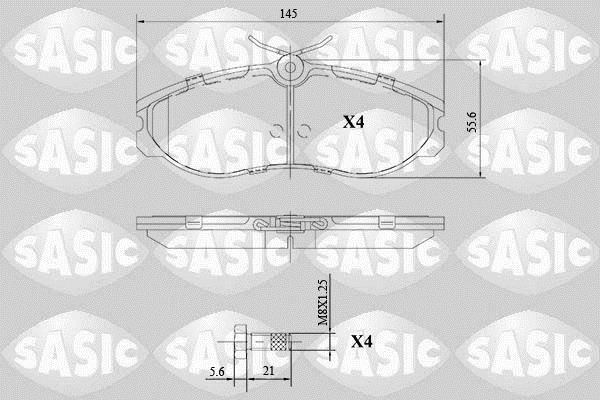 Jeu de 4 plaquettes de frein SASIC ref. 6216135