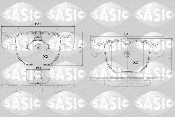 Jeu de 4 plaquettes de frein SASIC ref. 6216147