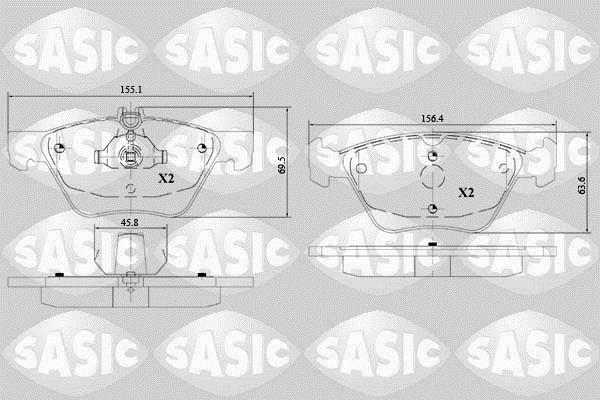 Jeu de 4 plaquettes de frein SASIC ref. 6216149