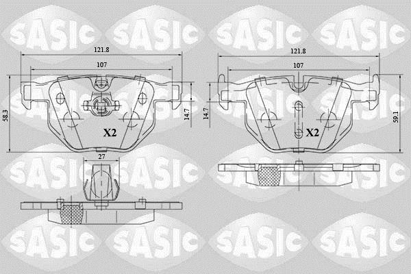Jeu de 4 plaquettes de frein SASIC ref. 6216152