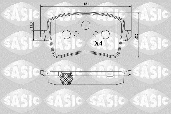 Jeu de 4 plaquettes de frein SASIC ref. 6216159