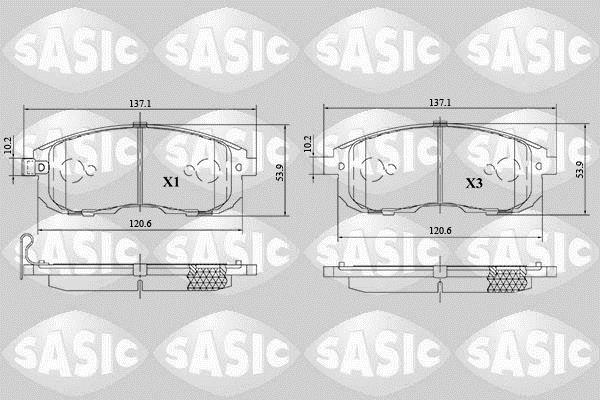 Jeu de 4 plaquettes de frein SASIC ref. 6216167