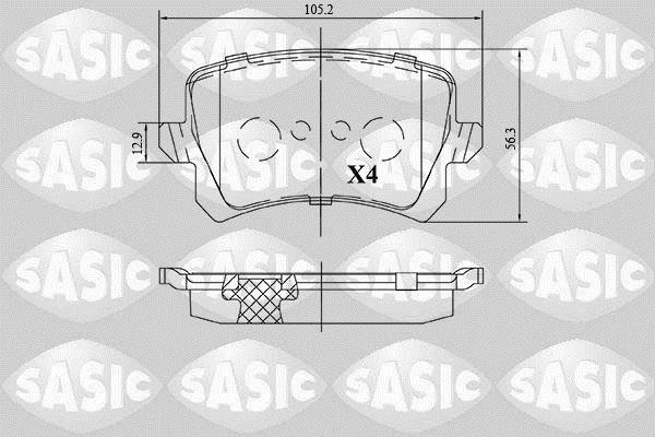 Jeu de 4 plaquettes de frein SASIC ref. 6216172