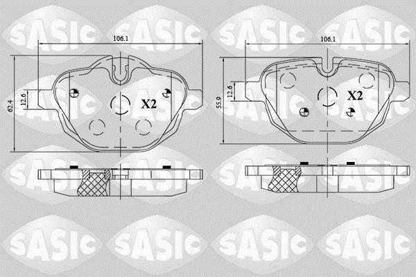 Jogo de 4 pastilhas de travão SASIC ref. 6216174