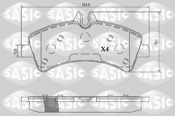 Jeu de 4 plaquettes de frein SASIC ref. 6216191
