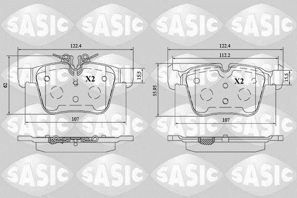 Jeu de 4 plaquettes de frein SASIC ref. 6216193