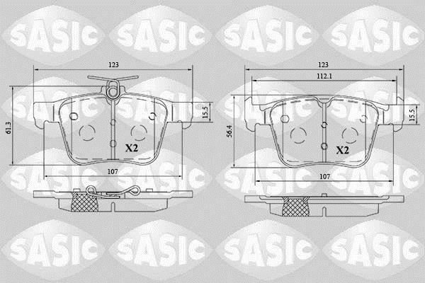 Jeu de 4 plaquettes de frein SASIC ref. 6216197