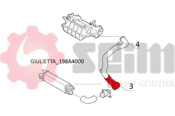 Durite de turbocompresseur (Durite de turbo) SEIM 981006