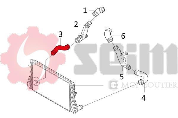 Durite de turbocompresseur (Durite de turbo) SEIM 981041