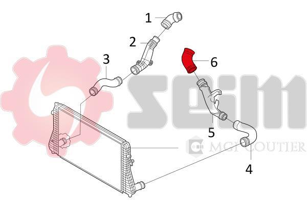 Durite de turbocompresseur (Durite de turbo) SEIM ref. 981044