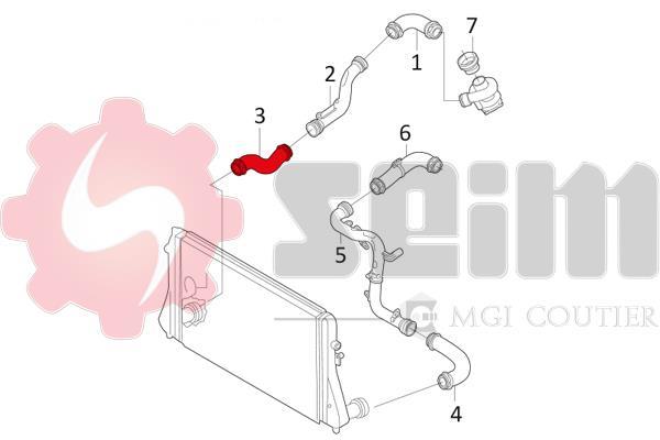 Durite de turbocompresseur (Durite de turbo) SEIM ref. 981045