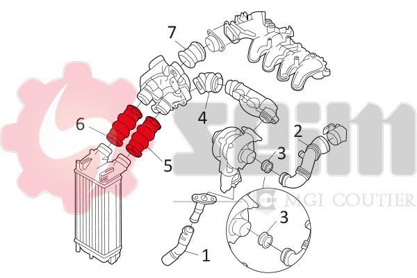 Durite de turbocompresseur (Durite de turbo) SEIM 981113