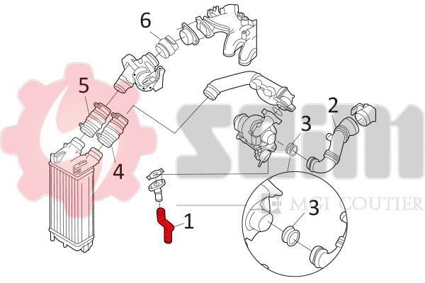 Durite de turbocompresseur (Durite de turbo) SEIM 981124