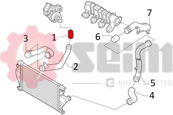Durite de turbocompresseur (Durite de turbo) SEIM ref. 981143