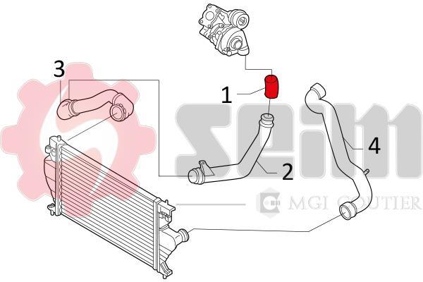 Durite de turbocompresseur (Durite de turbo) SEIM ref. 981143