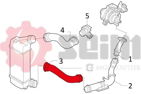 Durite de turbocompresseur (Durite de turbo) SEIM 981150