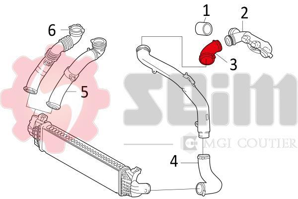 Durite de turbocompresseur (Durite de turbo) SEIM ref. 981237