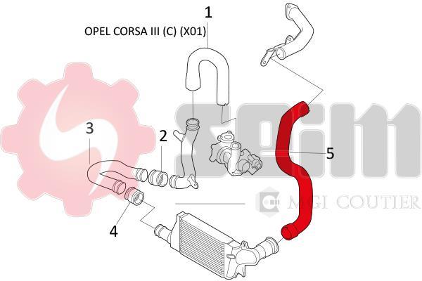 Durite de turbocompresseur (Durite de turbo) SEIM ref. 981476