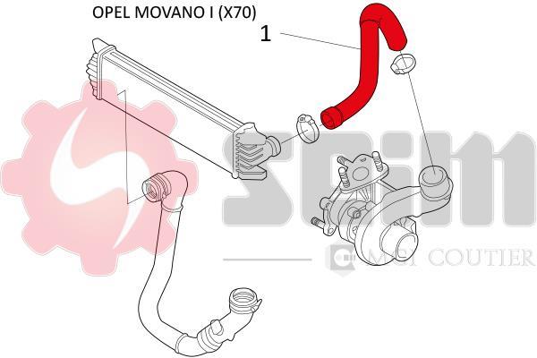 Durite de turbocompresseur (Durite de turbo) SEIM ref. 981484