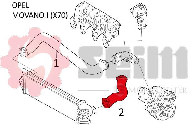 Durite de turbocompresseur (Durite de turbo) SEIM ref. 981485