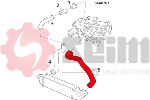 Durite de turbocompresseur (Durite de turbo) SEIM ref. 981582