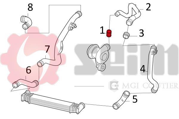 Durite de turbocompresseur (Durite de turbo) SEIM ref. 981583