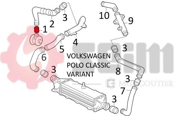Durite de turbocompresseur (Durite de turbo) SEIM ref. 981583