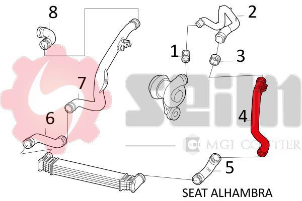 Durite de turbocompresseur (Durite de turbo) SEIM 981586