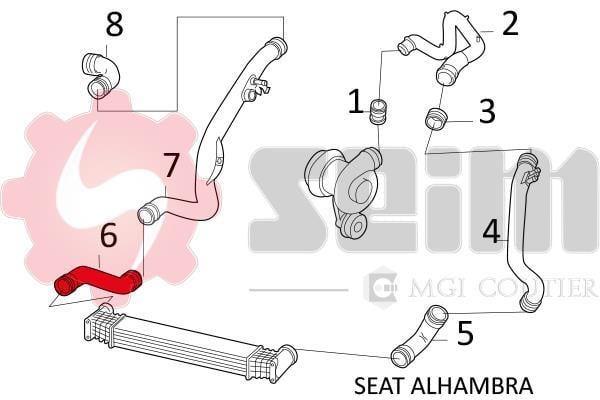 Durite de turbocompresseur (Durite de turbo) SEIM 981587