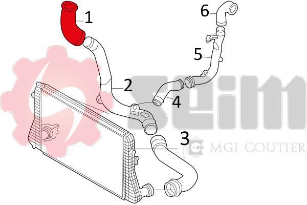 Durite de turbocompresseur (Durite de turbo) SEIM ref. 981589