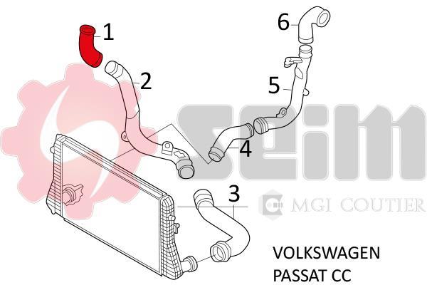 Durite de turbocompresseur (Durite de turbo) SEIM ref. 981589