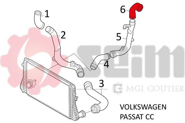 Durite de turbocompresseur (Durite de turbo) SEIM ref. 981590