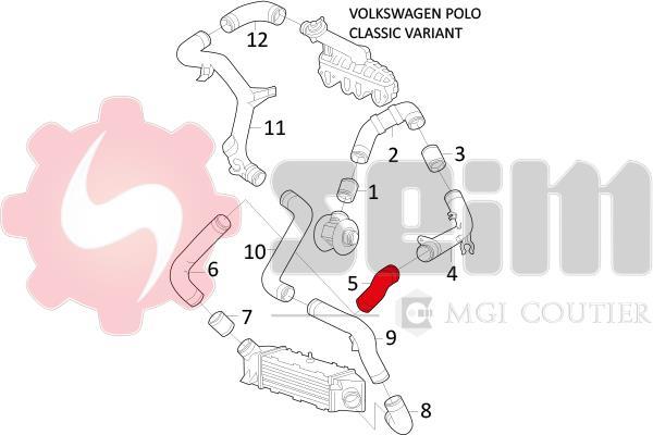 Durite de turbocompresseur (Durite de turbo) SEIM 981596