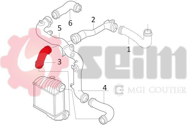 Durite de turbocompresseur (Durite de turbo) SEIM ref. 981607
