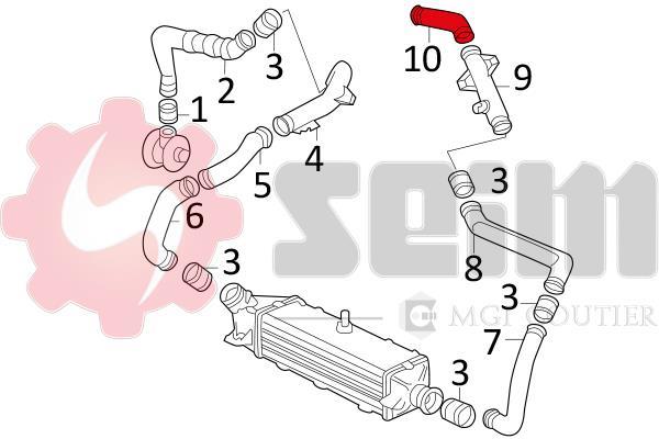 Durite de turbocompresseur (Durite de turbo) SEIM ref. 981608