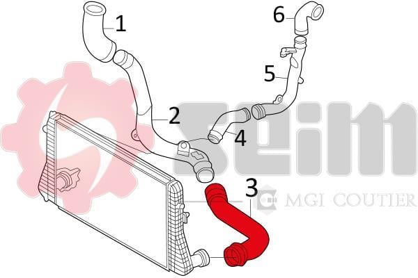 Durite de turbocompresseur (Durite de turbo) SEIM ref. 981622