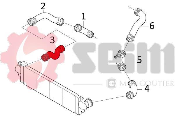 Durite de turbocompresseur (Durite de turbo) SEIM ref. 981630