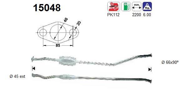 Catalyseur (Pot catalytique) AS ref. 15048