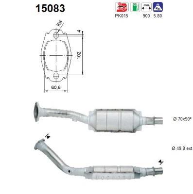 Catalyseur (Pot catalytique) AS ref. 15083