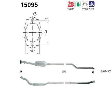 Catalyseur (Pot catalytique) AS ref. 15095