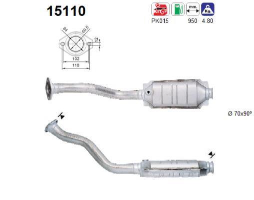 Catalyseur (Pot catalytique) AS ref. 15110