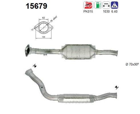 Catalyseur (Pot catalytique) AS ref. 15679
