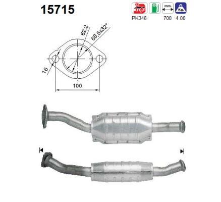 Catalyseur (Pot catalytique) AS ref. 15715